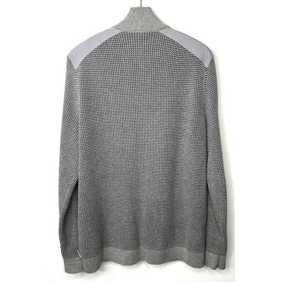Calvin Klein Mens Waffle Knit Cotton Mock Neck Full Zip Jacket Gray Size Large - Picture 2 of 14